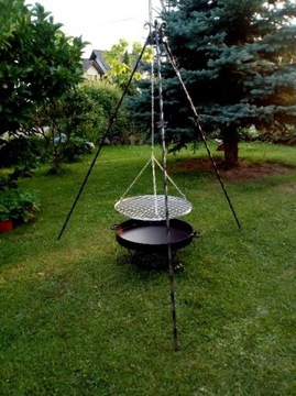 GRILL ruszt nierdzewny 55 cm +KOCIOŁEK ŻELIWNY 8 l