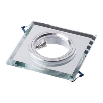 OPRAWA SZKLANA MR16 GU10 KWADRAT STAŁA PRZEZROCZ.