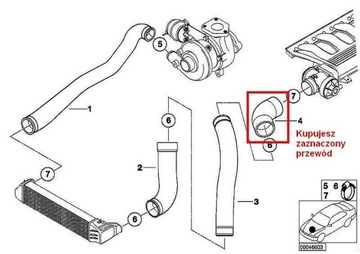 BMW E46 318D 320D TRUBKA WAZ TURBO INTERCOOLER