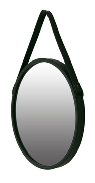 LUSTRO OKRĄGŁE NA PASKU ŚR 40 CM CZARNE Z PASKIEM