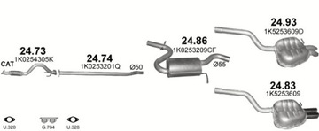 Концевой глушитель VW Golf V двиг. 1.4 TSi от 05.combi