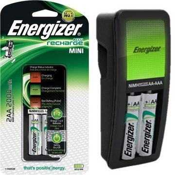 Ładowarka ENERGIZER Mini Baterii AAA R3 AA R6 + 2x Akumulatorki AA 2000mAh