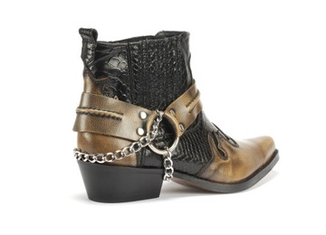 Ковбойские сапоги с цепочкой, модель 630 кожа НОВИНКА!!