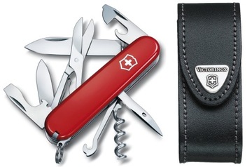 Victorinox 1.3703, Карманный нож Climber + кожаный чехол 4.0520.3, 91 мм