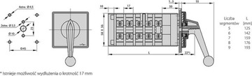 Выключатель ŁK40-2.8211/P03 0-1 40А 3-фазный, встроенный