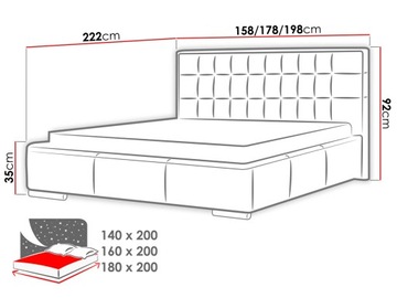 КРОВАТЬ Vento 180x200 кровать +каркас