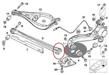 САЙЛЕНТБЛОК ЗАДНЕГО РЫЧАГА BMW E46 316 318 330 НАРУЖНЫЙ