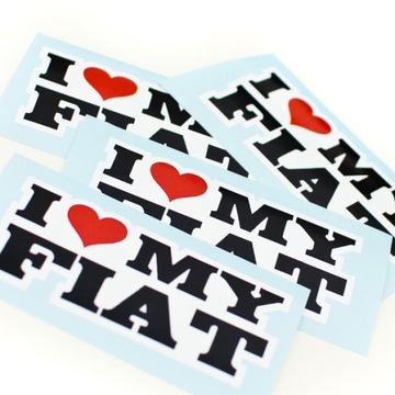 Naklejka sticker I LOVE MY FIAT