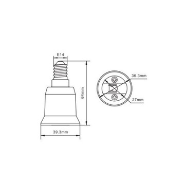 ПЕРЕХОДНИК СВЕТОДИОДНЫХ ЛАМП E14–E27
