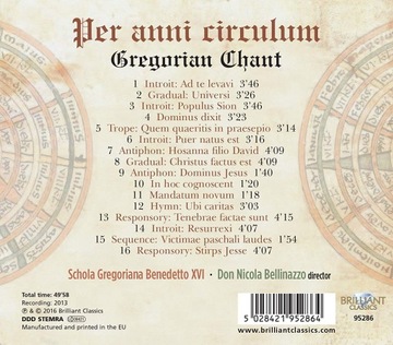 ГРИГОРИАНСКОЕ ПЕСНИЕ Per Anni circulum (CD)