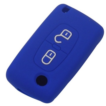 PEUGEOT CITROEN Etui Silikonowe na kluczyk 2 przyciski NIEBIESKIE