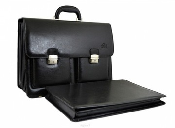 Мужской кожаный портфель с чехлом для ноутбука 17