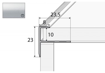 Profil schodowy do glazury A85 - 100cm SREBRO