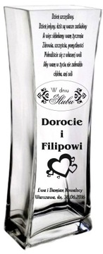 Wazon z grawerem prezent na ślub wesele dedykacja