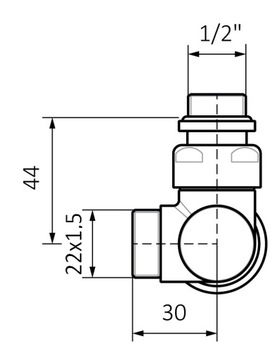 Herz H3000-TS клапан 1/2 угловой белый G. Ванная комната