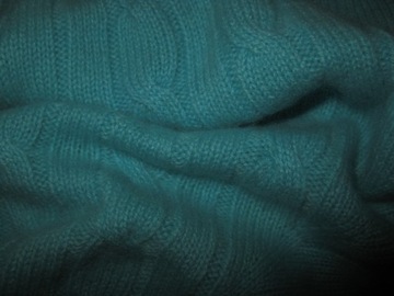 RALPH LAUREN (Black Label) sweter 100% CASHMERE turkusowy r. S/M (jak NOWY)