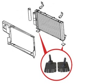 CHŁODNICA WODY UCHWYTY DO RENAULT KANGOO 1.2 1.4