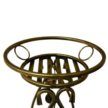 Kwietnik metaloplastyka 90 cm metal złoty 3 kwiaty duży stojak do salonu