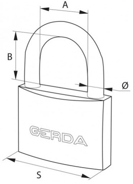 Замок навесной GERDA, чугун, антикоррозийный, сертифицирован 60 мм.