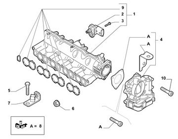 Fiat Alfa Jeep 2.0 JTDM крышки впускного коллектора