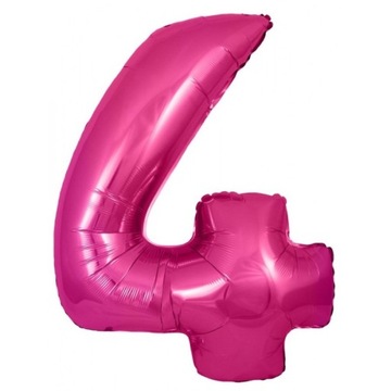 BALON FOLIOWY BALONY RÓŻOWY NA HEL PINK CYFRA 4