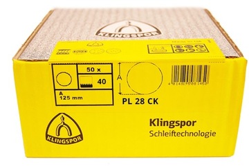 KLINGSPOR Krążek ścierny PL28CK 125mm gr.40 /50x