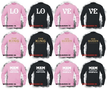 Bluza KING QUEEN bluzy dla zakochanych PAR kpl. M