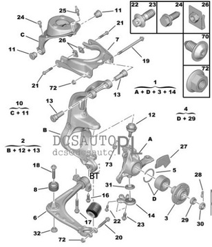 SWORZEŃ TULEJA PRZÓD CITROEN C6 PEUGEOT 407 10szt