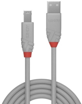 Lindy 36683 USB 2.0 A -B Серый кабель - 2M