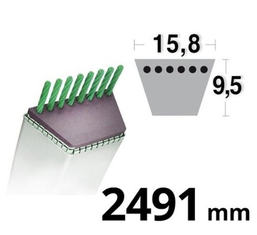 Ремень приводной ножа 754-05154 15.8х2491мм ОРИГИНАЛ для трактора Cub Cadet XT