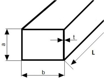 Profil stalowy zamknięty 60x20x2 długość 1500mm