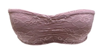 BERSHKA TOP TUBA FIOŁKOWY KORONKA S