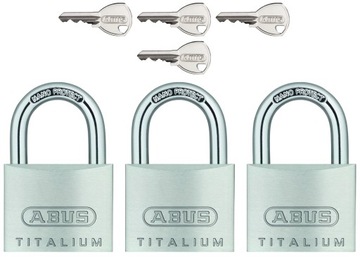 ABUS DWIE KŁÓDKI NA JEDEN KLUCZ KŁÓDKA 3 x 40 mm