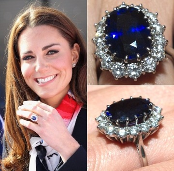 Srebrny pierścionek SWAROVSKI Kate Middleton