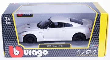 NISSAN GT-R 2017 BBURAGO METAL МОДЕЛЬ 1:24 БЕЛЫЙ