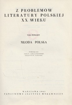 MŁODA POLSKA z problemów literatury polskiej XX w