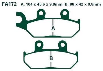 Тормозные колодки EBC FA172TT YAMAHA XTZ 660 XT 600