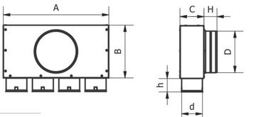 Коробка распределительная 160/4х75 GREENFLEX с рекуперацией тепла + шплинты