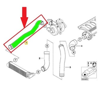 ТРУБКА ИНТЕРКУЛЕРА BMW E46 318d M47 11617788574