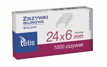 Zszywki biurowe stal 24/6 1000szt. Tetis GZ101-A