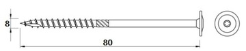 ВИНТЫ СТОЛЯНЫЕ 8x80 TORX С ПЛАСТИННОЙ ГОЛОВКОЙ 50 шт.