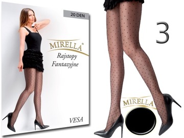 MIRELLA Колготки в горошек 20 ден VESA 3 (L) Nero