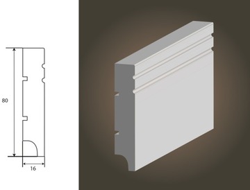 LISTWA LAGRUS NOVA R1 16x80mm/ 1sztuka - 2,44mb