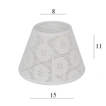 ABAŻUREK stożek do lampy biały 1S 15/11h koronkowy abażurek w kolorze bieli