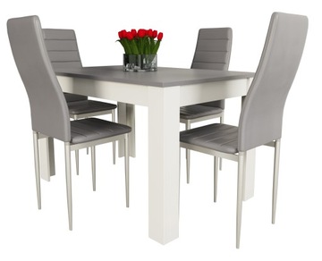 mały stół 70x120 i 4 szt krzesła z eco skóry