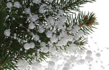 ЦЕПЬ БЕЛЫЙ ЖЕМЧУГ ДЛЯ ЕЛОЧНОЙ ГИРЛАНДЫ ЦЕПЬ 5М 8/3 мм