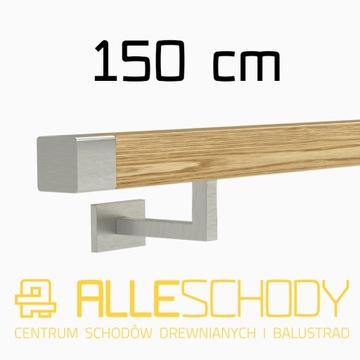 фото ориг. №1, Handrail wall-mounted wooden 40x40 150cm oak color