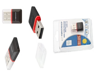 ESPERANZA Mini Czytnik kart microSD SDHC USB2.0