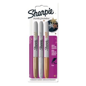 Pisaki Sharpie Fine Metallic marker permanentny 3 kolory metaliczne