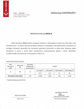 WKŁAD KOMINKOWY EKO kominek żeliwny MAJA fi 180